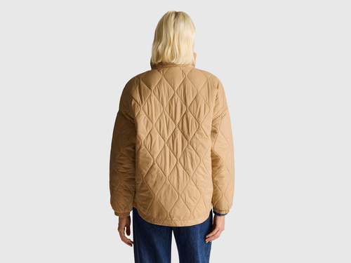 Фото ракурс 2 - Женская коричневая куртка Benetton артикул 2YRYDN080 193 25A