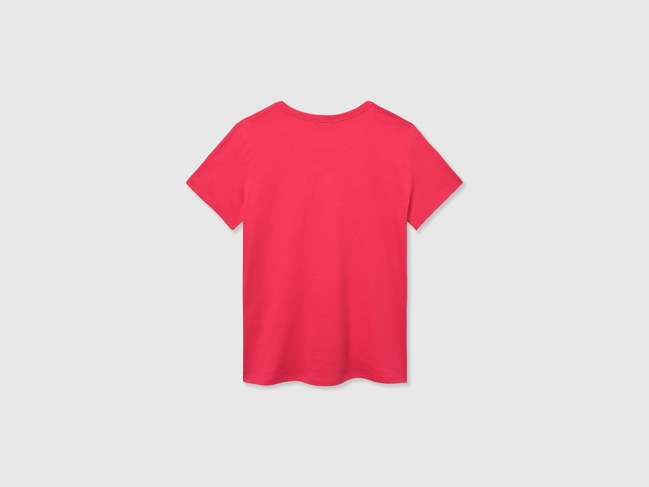 Фото ракурс 2 - Рожева футболка для дівчаток Benetton артикул 3I1XC10OY.G 02E 25E