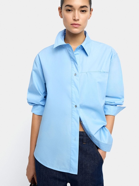 Жіноча синя блузка Parfois артикул 238115 _BL FW2025 Фото ракурс 1 - Жіноча синя блузка Parfois артикул 238115 _BL FW2025