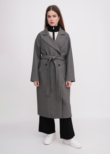 Фото ракурс 1 - Жіноче сірe пальто EQUILIBRI артикул BW173002 000 Grey FW2025