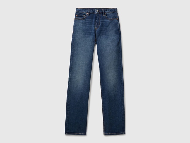 Жіночі сині джинси Benetton артикул 4IMHDE00J 901 25A Фото ракурс 4 - Жіночі сині джинси Benetton артикул 4IMHDE00J 901 25A