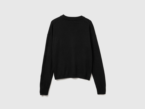 Фото ракурс 2 - Жіночий чорний светр Benetton артикул 102HD4032 700 25A