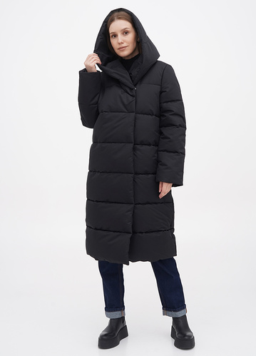 Фото ракурс 1 - Жіноче чорнe пальто EQUILIBRI артикул OD Coat Down Black FW2024