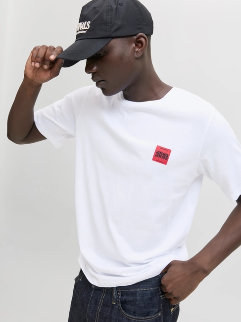 Фото ракурс 4 - Чоловіча біла футболка Jack & Jones артикул 12279100 White FW2025