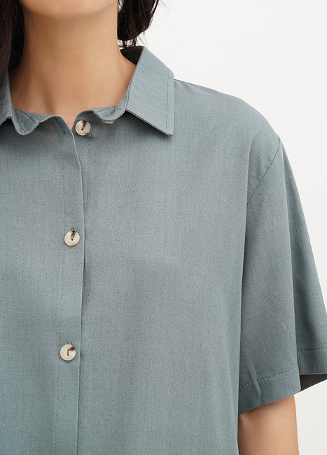 Жіноча зелена сорочка EQUILIBRI артикул W491 050 100 mint SS2025 Фото ракурс 4 - Жіноча зелена сорочка EQUILIBRI артикул W491 050 100 mint SS2025