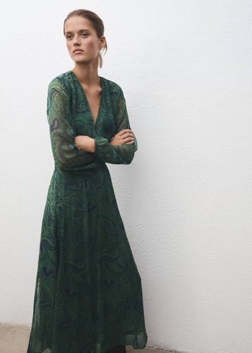 Фото ракурс 1 - Женское зеленое платье Mango артикул 17029121 43 1 season