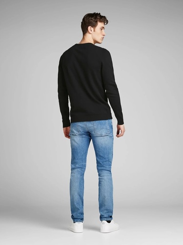 Фото ракурс 2 - Мужской чёрный джемпер Jack & Jones артикул 12137190 Black FW2024