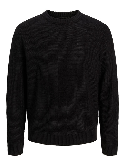 Фото ракурс 3 - Мужской черный джемпер Jack & Jones артикул 12279278 Black FW2025