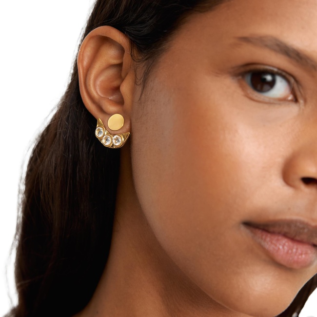 Жіночі золоті сережки Parfois артикул 234005 _GD FW2025 Фото ракурс 3 - Жіночі золоті сережки Parfois артикул 234005 _GD FW2025