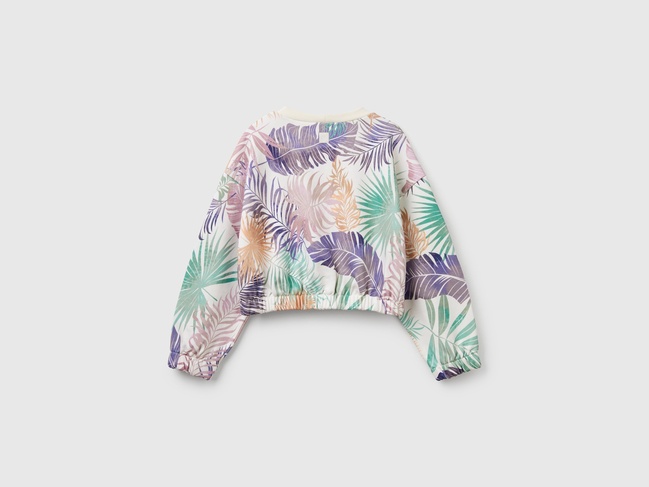 Разноцветный свитшот для девочек Benetton артикул 35UJC10OB.G 62P 25P Фото ракурс 2 - Разноцветный свитшот для девочек Benetton артикул 35UJC10OB.G 62P 25P