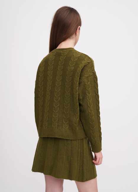 Фото ракурс 2 - Жіночий зелений светр EQUILIBRI артикул NW391001 100 Green FW2025