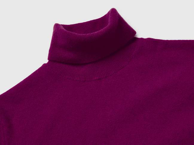 Фото ракурс 3 - Жіноча бордова водолазка Benetton артикул 1002D2348 20R 25A