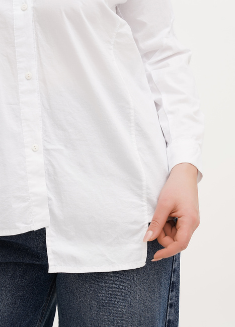 Фото ракурс 4 - Женская белая рубашка EQUILIBRI артикул W422 026 000 White SS2025