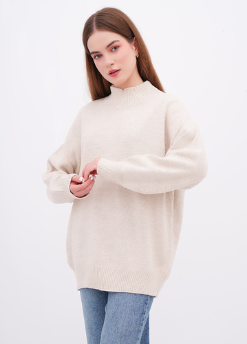 Фото ракурс 1 - Жіночий бежевий светр EQUILIBRI артикул W342 056 000 Beige FW2025