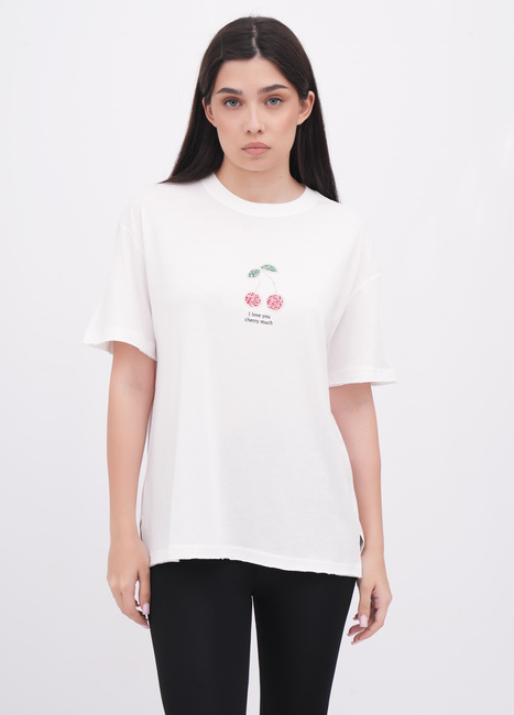 Жіноча біла футболка EQUILIBRI артикул W213 101 000 White FW2025 Фото ракурс 1 - Жіноча біла футболка EQUILIBRI артикул W213 101 000 White FW2025