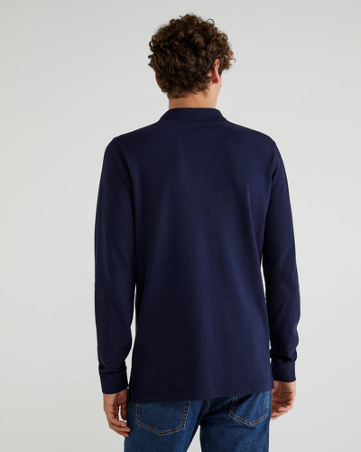 Фото ракурс 2 - Мужской синий лонгслив Benetton артикул 3089J3204 016 25A