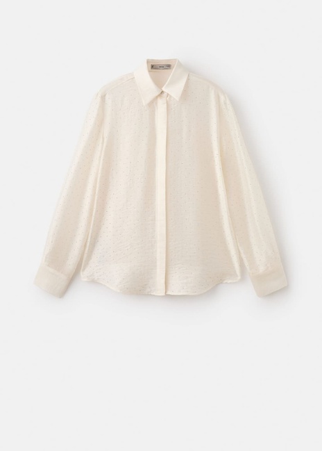 Фото ракурс 3 - Жіноча бежева сорочка Mango артикул 17019109 08 1 season