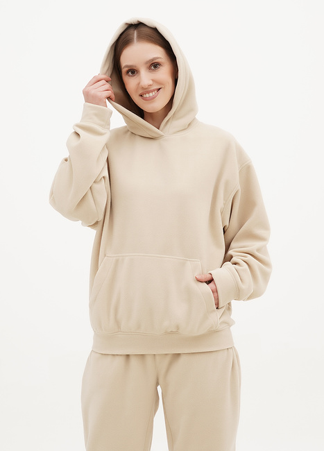 Фото ракурс 1 - Жіноче бежевe худі EQUILIBRI  артикул FS FL Hoody Beige FW2024