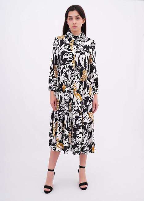 Женское черное платье EQUILIBRI артикул W452 087 000 Black FW2025 Фото ракурс 1 - Женское черное платье EQUILIBRI артикул W452 087 000 Black FW2025