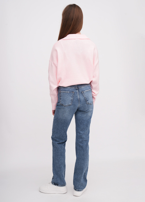 Женские синие джинсы EQUILIBRI артикул W568 024 000 Blue FW2025 Фото ракурс 4 - Женские синие джинсы EQUILIBRI артикул W568 024 000 Blue FW2025