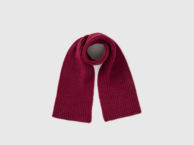 Фото ракурс 1 - Бордовый шарф для мальчиков Benetton артикул 105HCU013.G 81C 25A