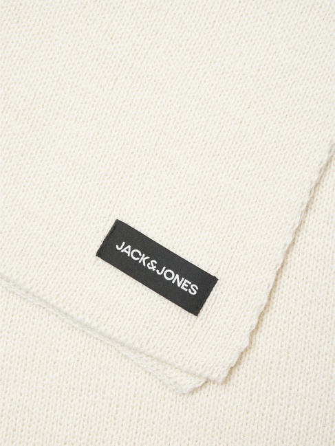Фото ракурс 3 - Мужской белый шарф Jack & Jones артикул 12098582 antique white FW2025