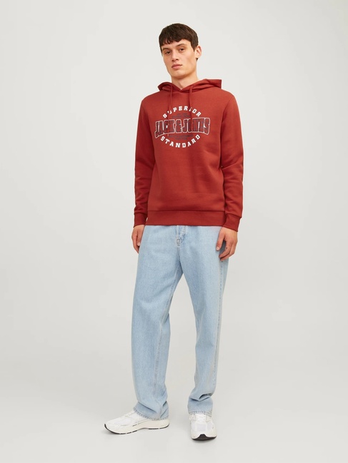 Фото ракурс 3 - Чоловіче червонe худі Jack & Jones  артикул 12255617 red ochre FW2024