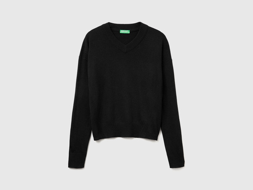 Фото ракурс 1 - Жіночий чорний светр Benetton артикул 102HD4032 700 25A