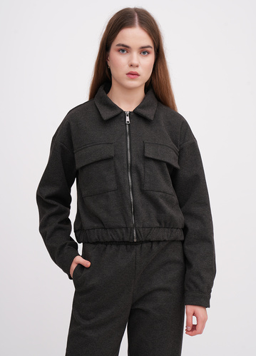 Фото ракурс 1 - Женская серая куртка EQUILIBRI артикул W491 077 100 Anthracite FW2025