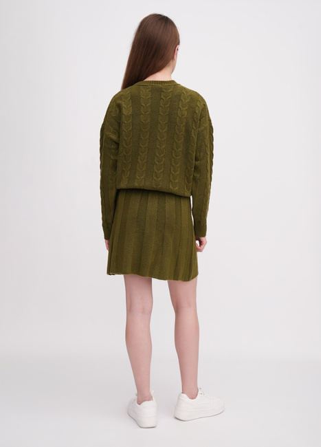 Фото ракурс 4 - Жіноча зелена спiдниця EQUILIBRI артикул NW391001 200 Green FW2025