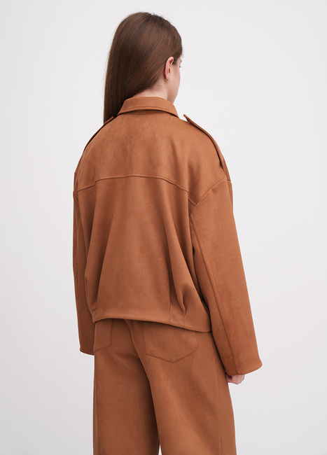 Жіноча коричнева куртка EQUILIBRI артикул BW491016 100 CAMEL FW2025 Фото ракурс 2 - Жіноча коричнева куртка EQUILIBRI артикул BW491016 100 CAMEL FW2025