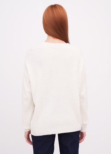 Фото ракурс 2 - Жіночий молочний светр EQUILIBRI артикул W342 058 000 MILK FW2025