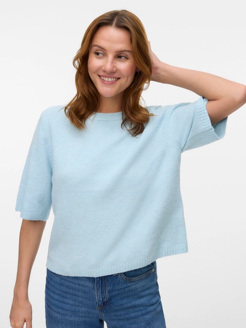 Женский голубой джемпер Vero Moda артикул 10325934 ICE WATER FW2025 Фото ракурс 1 - Женский голубой джемпер Vero Moda артикул 10325934 ICE WATER FW2025