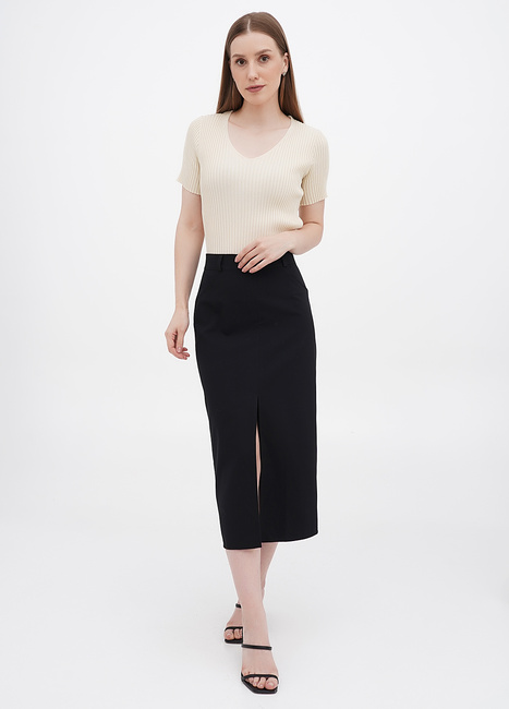 Фото ракурс 4 - Жіноча чорна спiдниця EQUILIBRI  артикул SVT Skirt TR Black SS2023