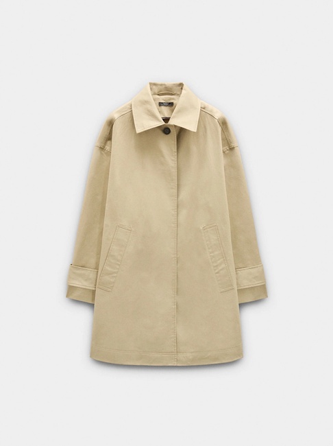 Женский коричневый плащ Parfois артикул 237132 _CA FW2025 Фото ракурс 4 - Женский коричневый плащ Parfois артикул 237132 _CA FW2025