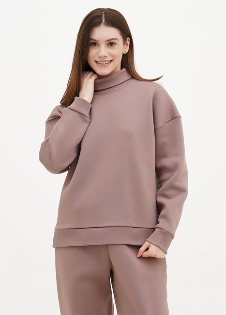 Фото ракурс 1 - Жіночий коричневий світшот EQUILIBRI  артикул KP FL Sweat N CAPPUCCINO FW2023