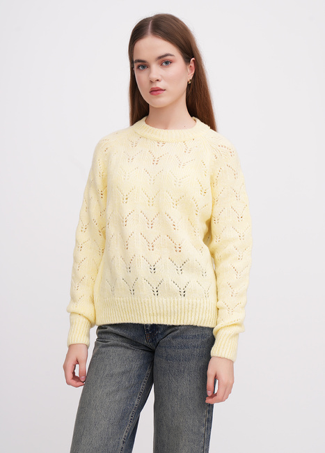 Женский желтый свитер EQUILIBRI артикул W342 073 000 Yellow SS2026 Фото ракурс 1 - Женский желтый свитер EQUILIBRI артикул W342 073 000 Yellow SS2026