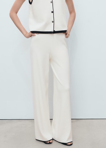 Фото ракурс 1 - Женские молочные брюки Mango артикул 17094775 05 1 season