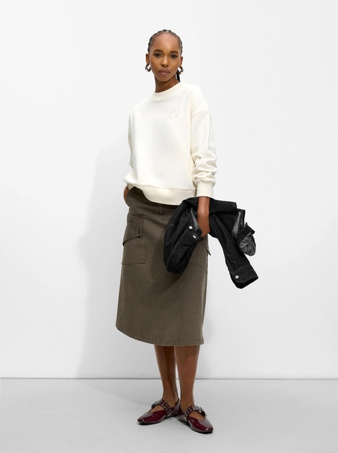 Фото ракурс 3 - Жіночий молочний світшот Parfois артикул 230787 _EC SS2025