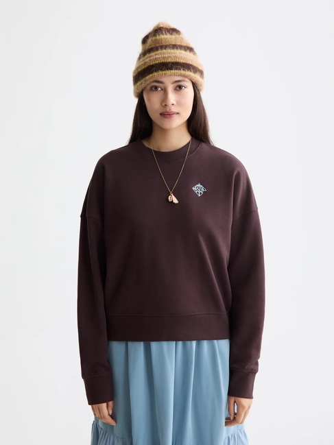 Жіночий коричневий світшот SCOTCH & SODA артикул U9E00799T U290 FW2025 Фото ракурс 1 - Жіночий коричневий світшот SCOTCH & SODA артикул U9E00799T U290 FW2025