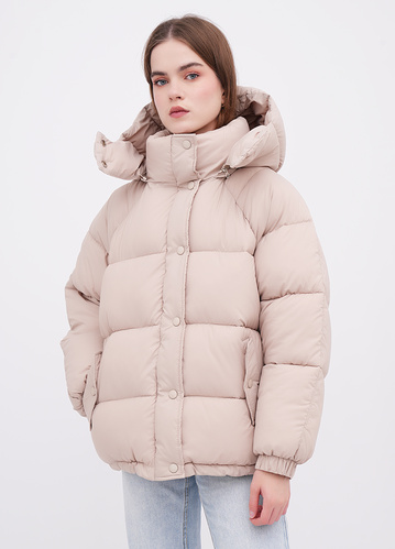 Фото ракурс 1 - Жіноча бежева куртка EQUILIBRI артикул W172 011 000 Beige FW2025