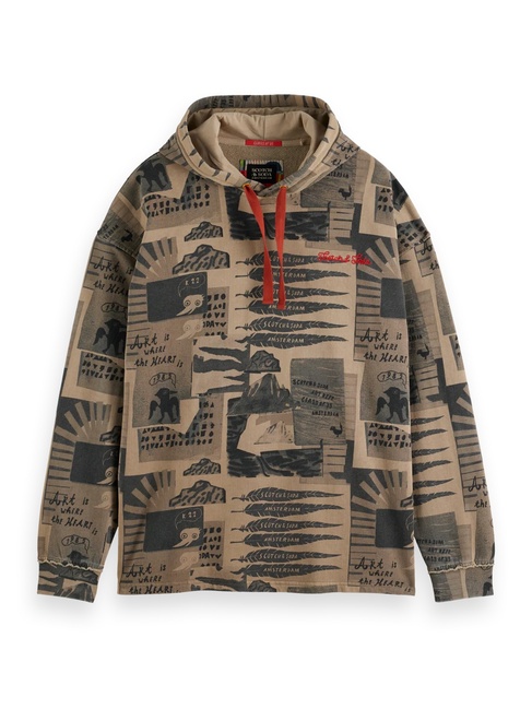 Чоловіче бежевe худі SCOTCH & SODA артикул 181706 260 FW2025 Фото ракурс 4 - Чоловіче бежевe худі SCOTCH & SODA артикул 181706 260 FW2025