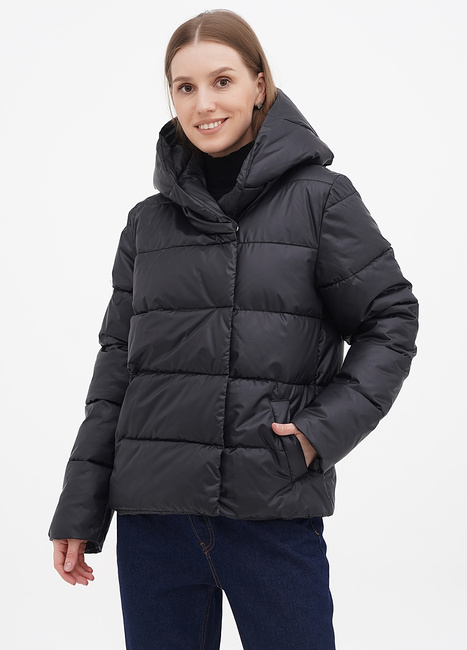 Фото ракурс 1 - Женская чёрная куртка EQUILIBRI артикул OD Jacket Wrap Black FW2023