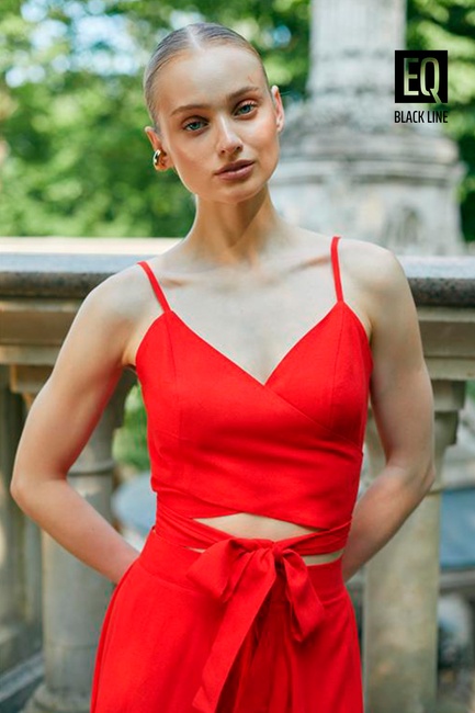 Жіночий червоний топ EQUILIBRI артикул BW491008 100 Red SS2025 Фото ракурс 1 - Жіночий червоний топ EQUILIBRI артикул BW491008 100 Red SS2025