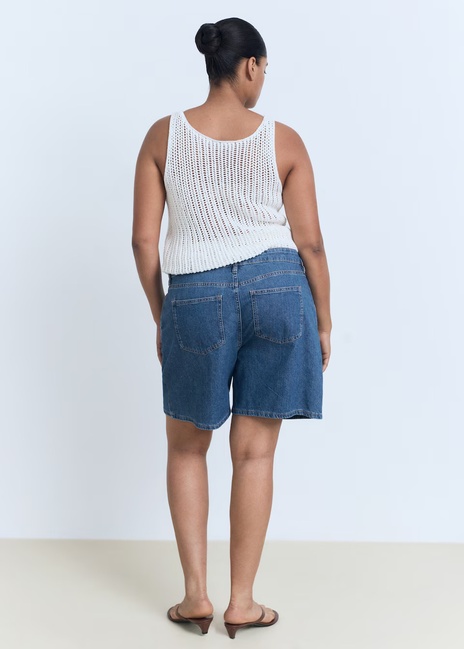 Фото ракурс 7 - Женские синие шорты Mango артикул 17061208 TM 1 season