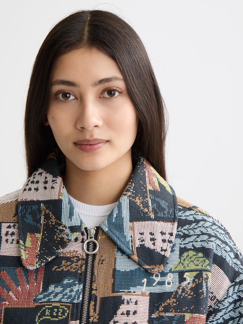 Женская разноцветная куртка SCOTCH & SODA артикул U9G00783T U077 FW2025 Фото ракурс 4 - Женская разноцветная куртка SCOTCH & SODA артикул U9G00783T U077 FW2025