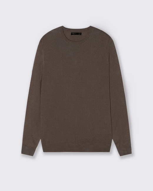 Мужской коричневый джемпер Piazza Italia артикул 65824 swarthy FW2025 Фото ракурс 1 - Мужской коричневый джемпер Piazza Italia артикул 65824 swarthy FW2025