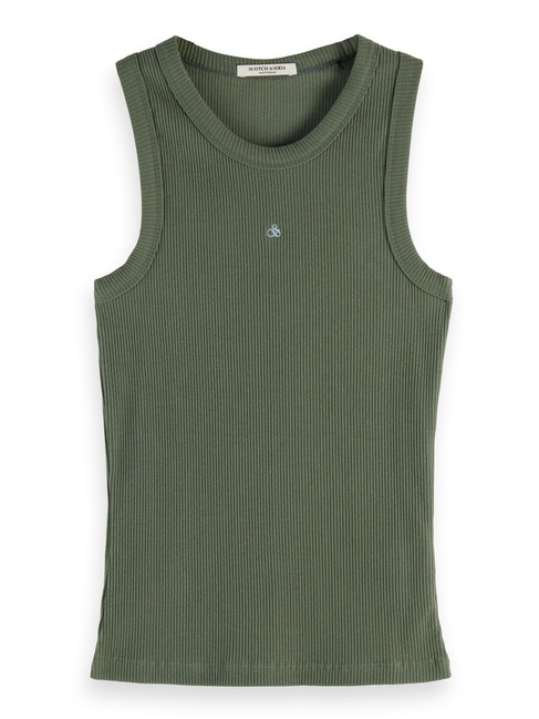 Женская зеленая майка SCOTCH & SODA артикул U9A00794T U360 FW2025 Фото ракурс 5 - Женская зеленая майка SCOTCH & SODA артикул U9A00794T U360 FW2025