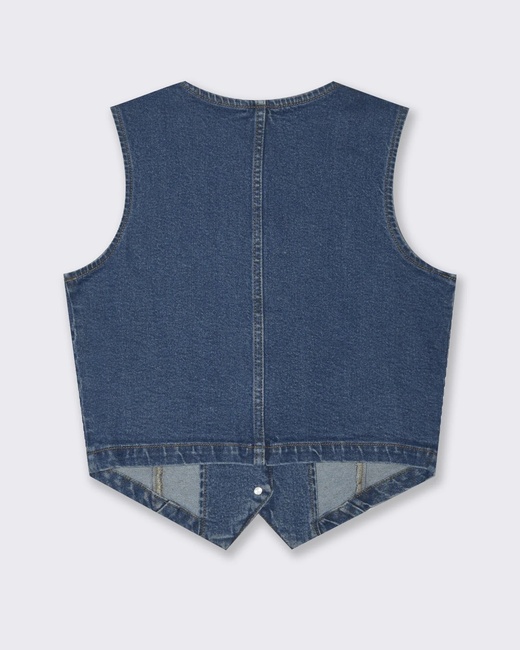 Фото ракурс 4 - Женский синий жилет Piazza Italia артикул 17443 Denim SS2025