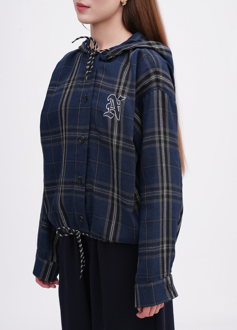 Жіноче синє худі EQUILIBRI артикул NW432001 000 NAVY BLUE FW2025 Фото ракурс 3 - Жіноче синє худі EQUILIBRI артикул NW432001 000 NAVY BLUE FW2025